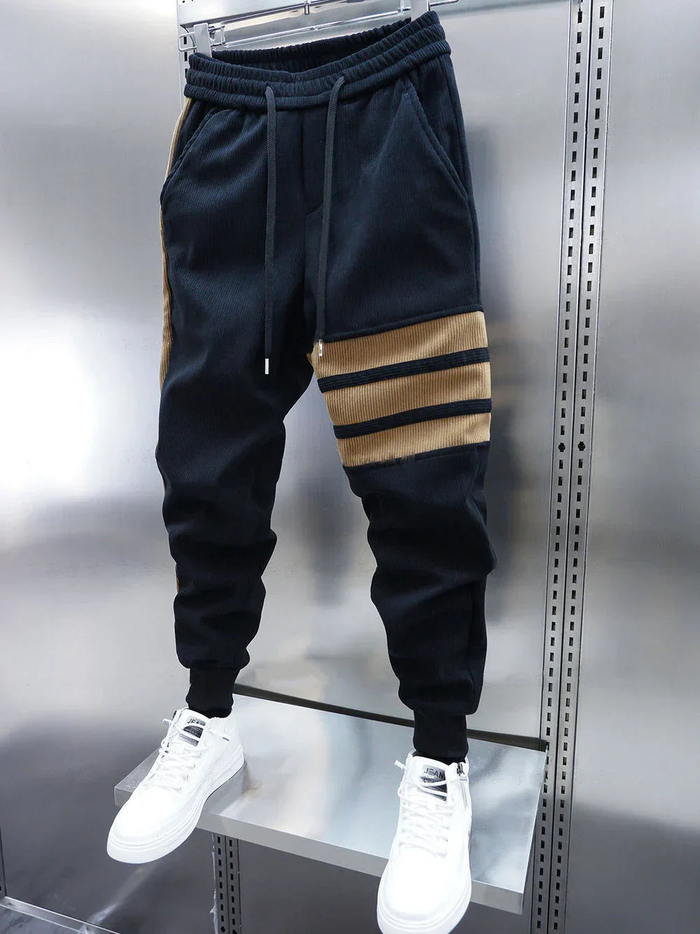 Karolina | Patchwork Striped Casual Trousers
