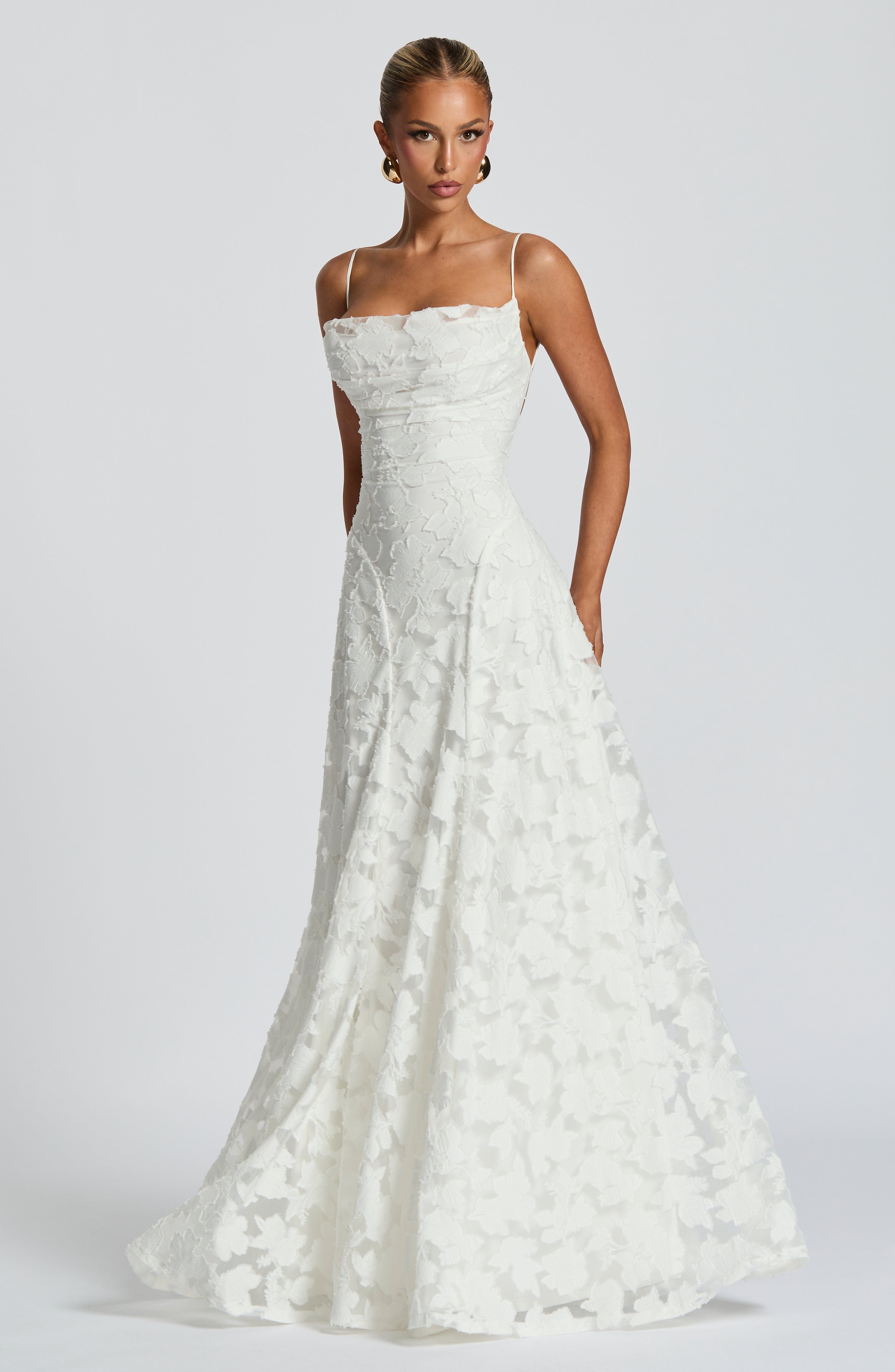 Wacława | Elegancka, drapowana sukienka maxi