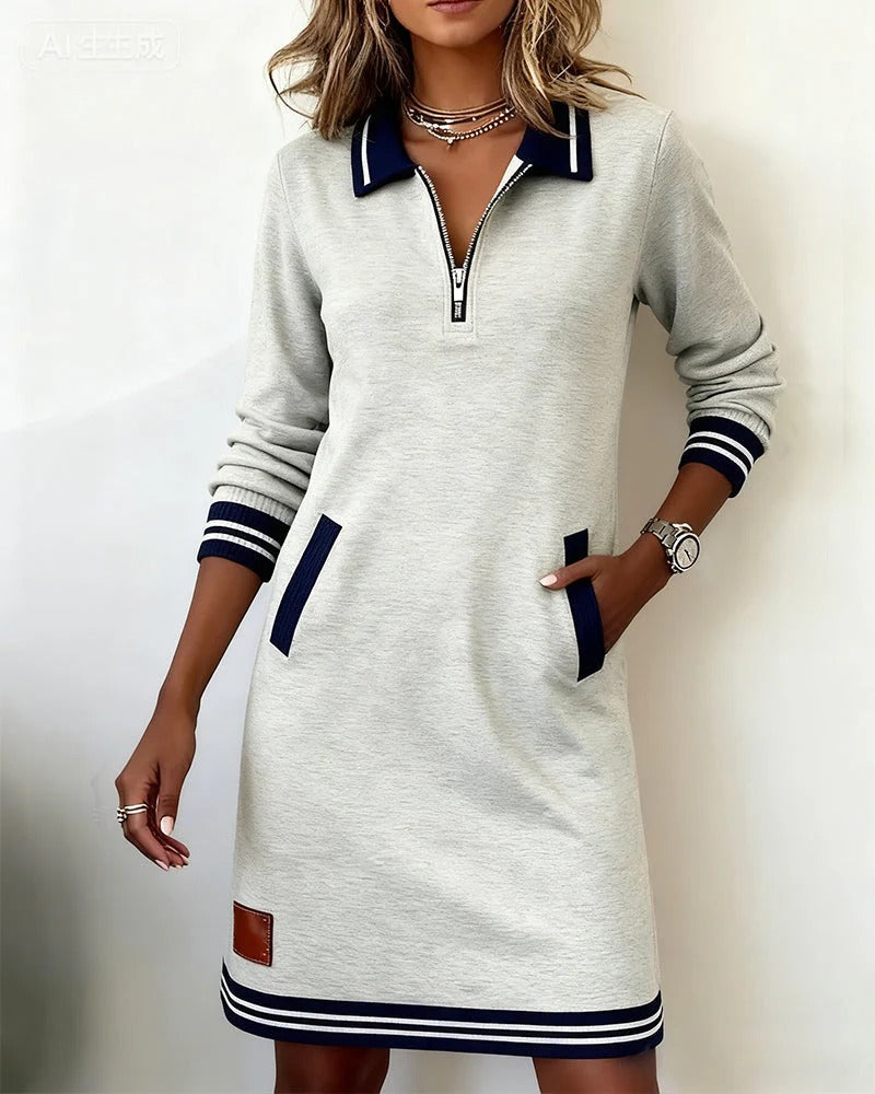 Radzisława | Elegancka mini sukienka z zamkiem z przodu