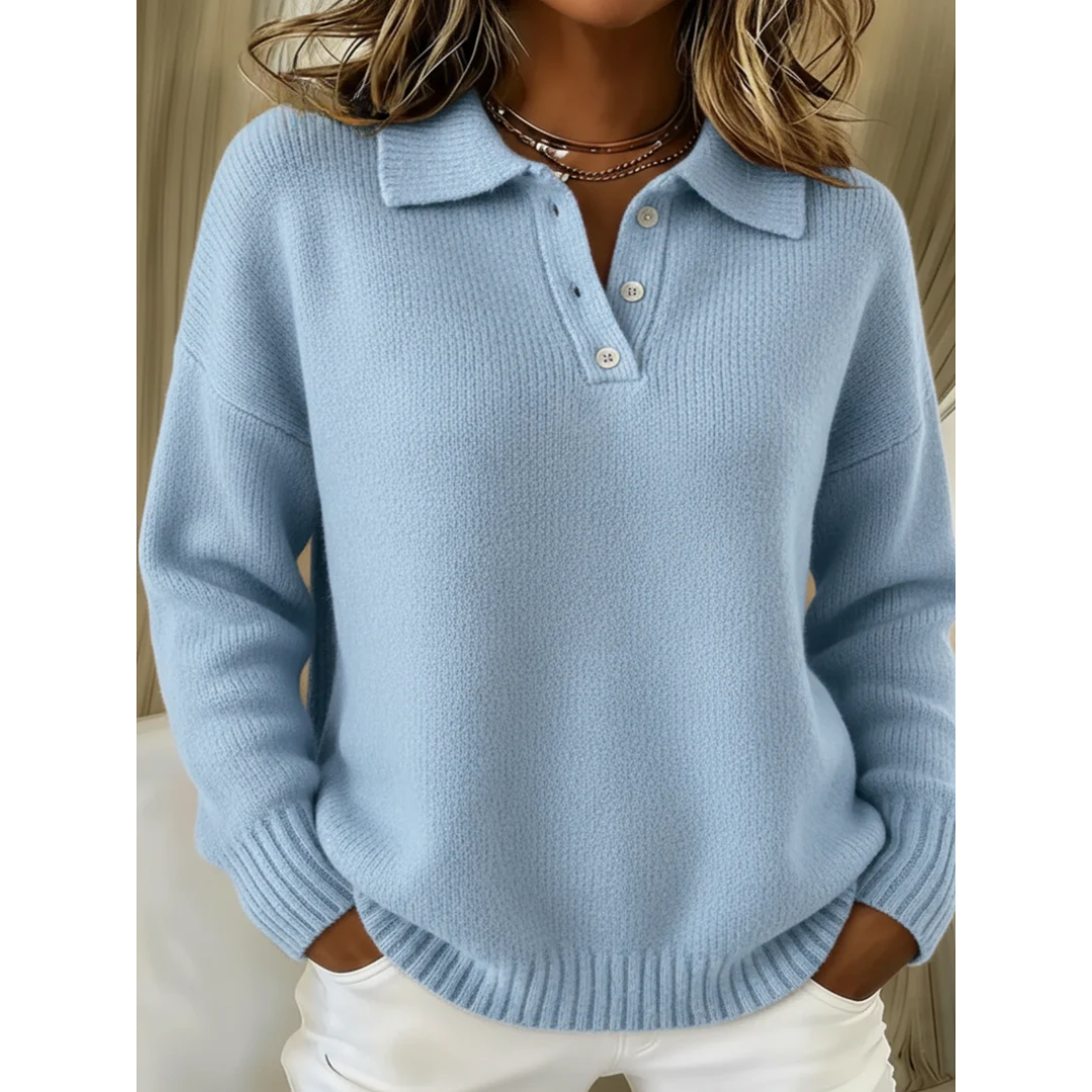 Józefina | Sweter polo z miękkiej dzianiny
