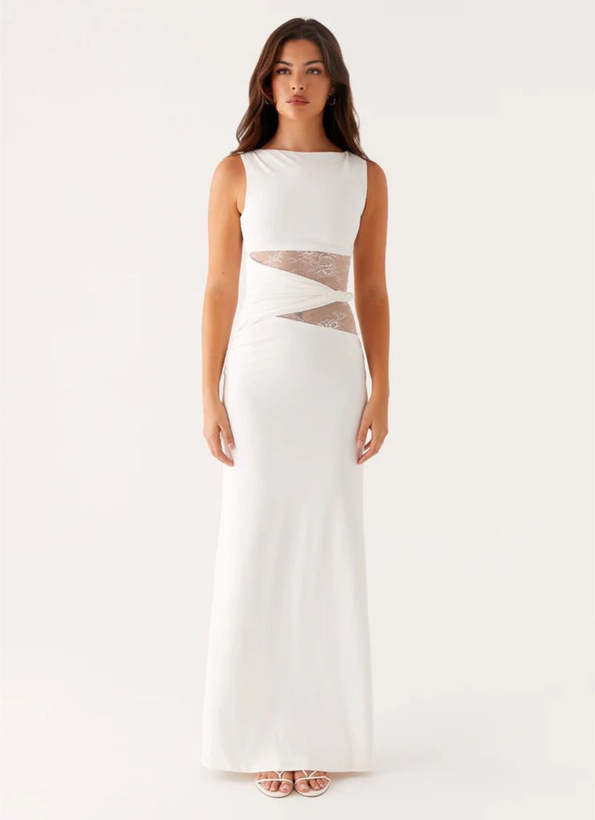 Jagna | Elegancka wieczorowa sukienka maxi z wycięciami