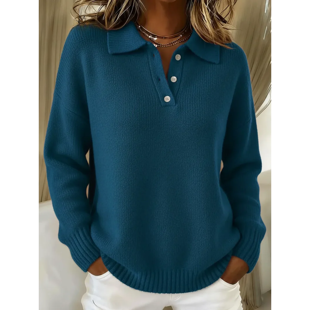 Józefina | Sweter polo z miękkiej dzianiny