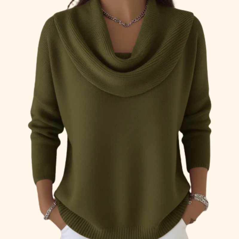 Magdalena | Ciepły Sweter z Dekoltem typu Cowl
