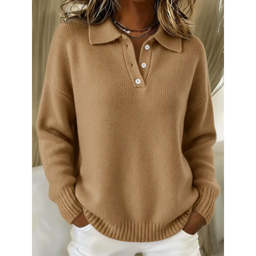 Józefina | Sweter polo z miękkiej dzianiny