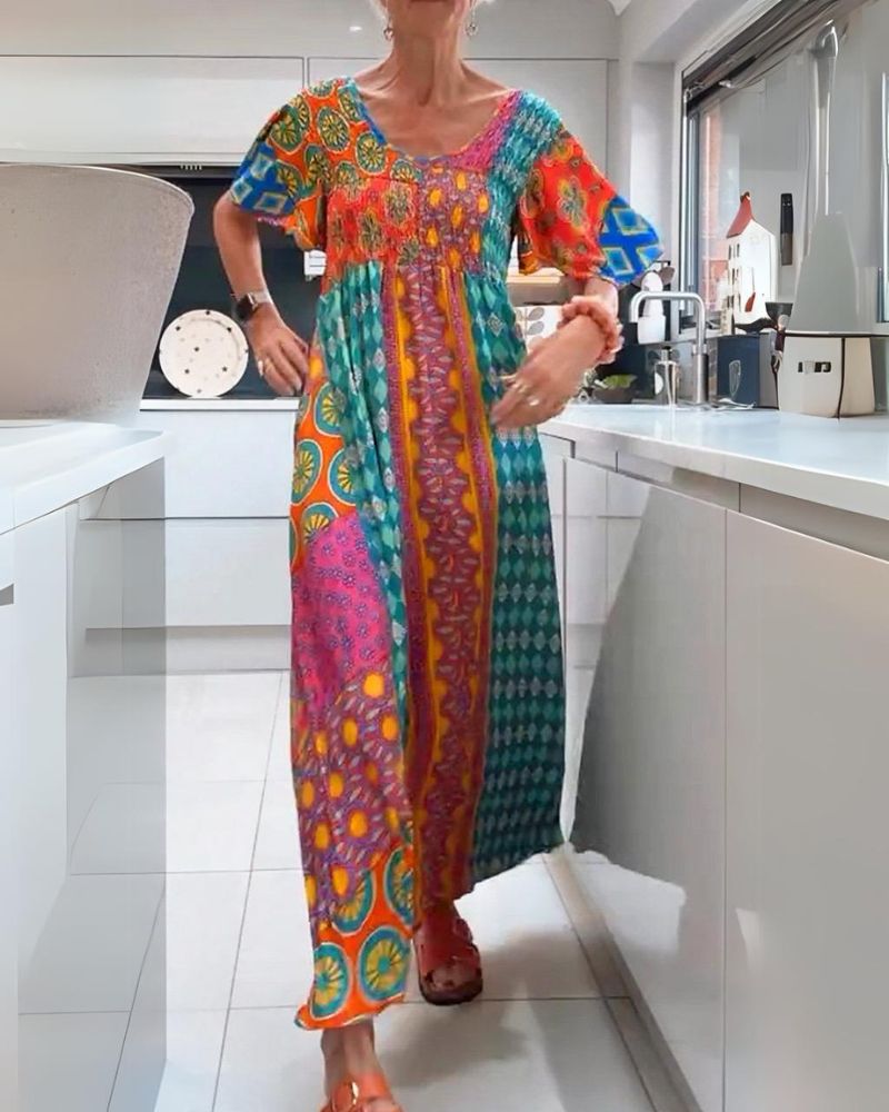 Doryda | Kolorowa Boho Sukienka Letnia