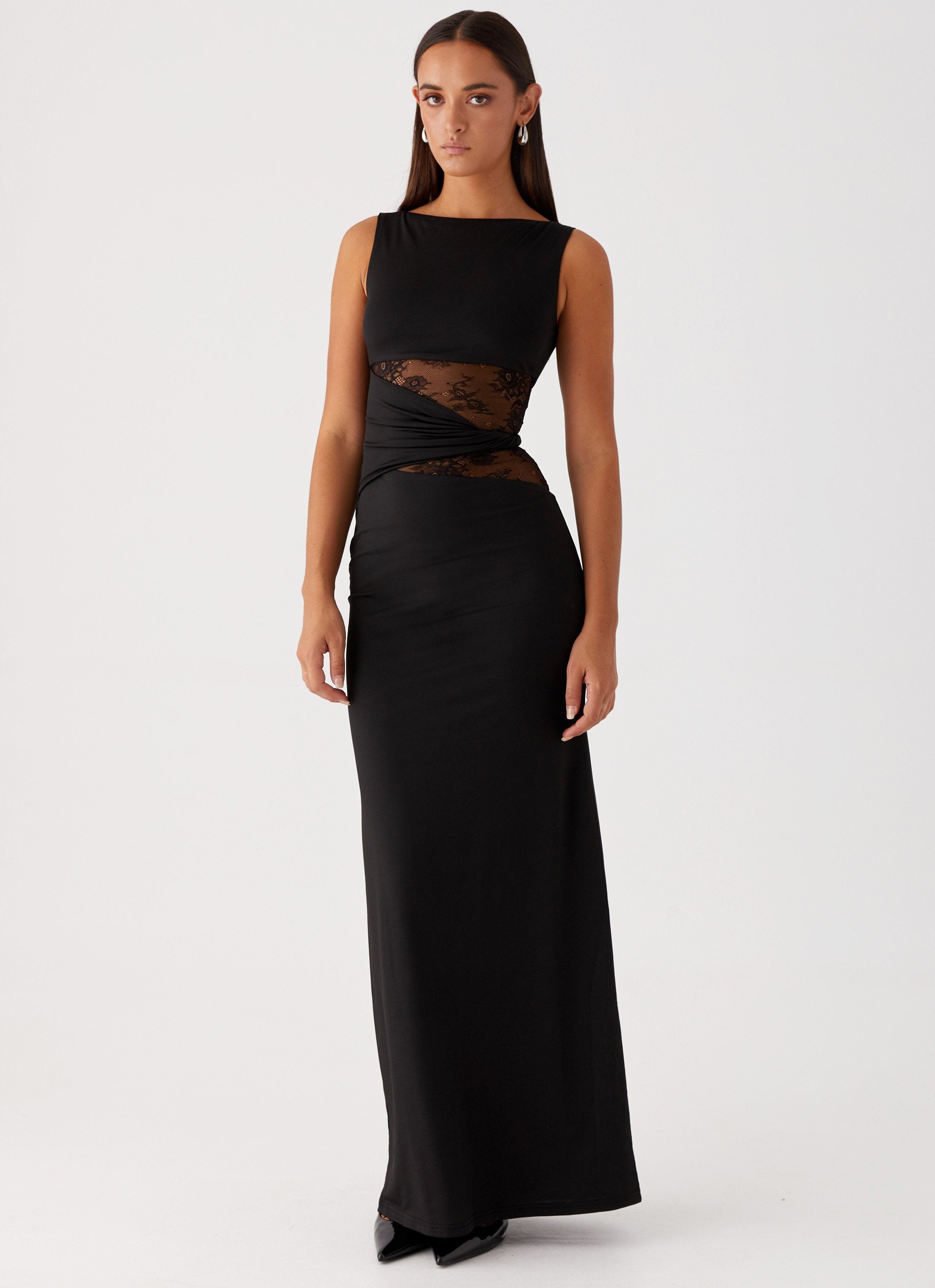 Jagna | Elegancka wieczorowa sukienka maxi z wycięciami