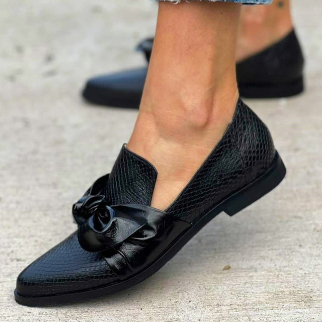 Bernarda | Eleganckie Mokasyny z Kokardą