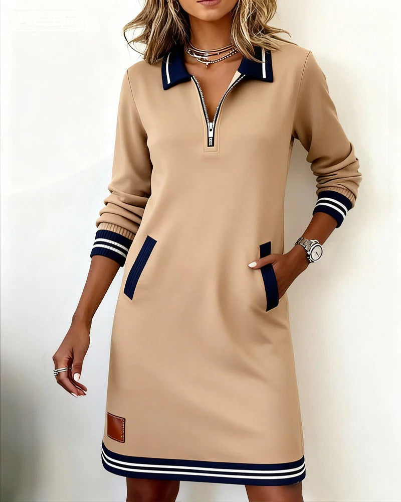 Radzisława | Elegancka mini sukienka z zamkiem z przodu